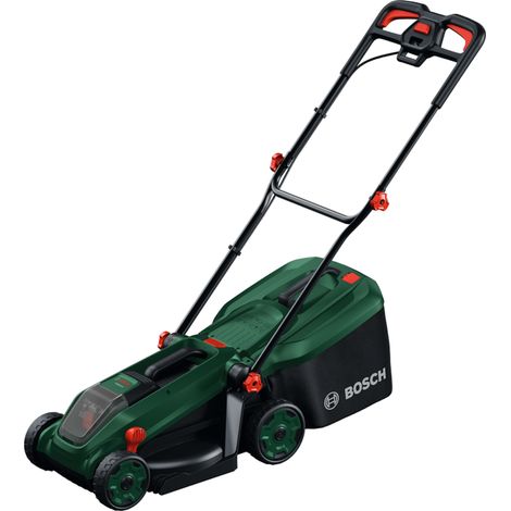 Bosch – Tondeuse à gazon sans fil 18V – Largeur de coupe 34 cm – Moteur sans balais – Bac de ramassage 35 l – Réglage hauteur 25-65 mm (1/5)