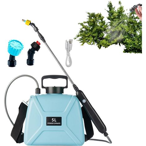 Pulvérisateur de pelouse électrique de 5 L, pulvérisateur de jardin de 60 x 85 cm avec télescopique, pulvérisateur à gazon avec sangle d'épaule, pulvérisateurs de jardin pour une utilisation