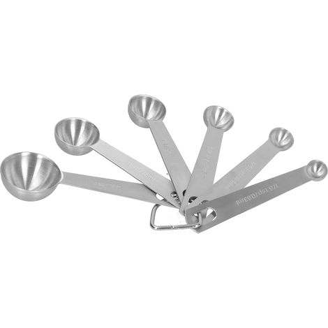 Messlöffel-Set aus Edelstahl mit Skala, Gewürzlöffel-Set, Backwerkzeug für die heimische Küche, 6-teilig (1/5)