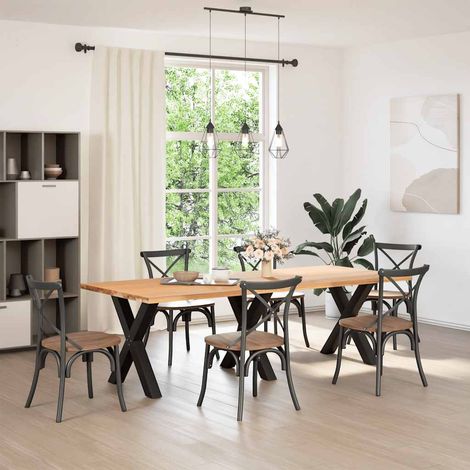 Maison Exclusive - Esstischbeine X-Form 3 Stk. Schwarz 80x(72-73)