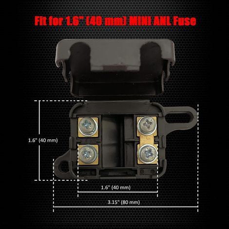 DC 12-24 V Mini ANL Fuses Holder, Ampper 2 Way In-Line MANL Fuse Box for Car Audio Amplifier Inverter MANL Fuse and More (Sans Fusible, Pack of 1) (1/3)