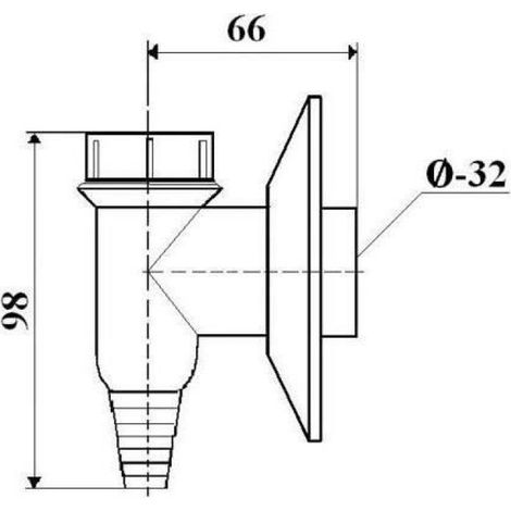 Siphon Sur La Paroi - Plastique Blanc - Pour Machine À Laver - Diamètre Rosace Int 30 Mm Ext 90 Mm - Longueur 90 Mm (1/2)