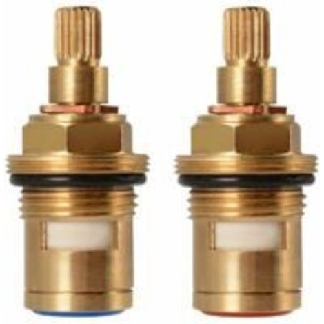 Tete A Disques Ceramique, Paire de cartouches céramique universelles de rechange pour robinet, 1/2" Quart de tour 20 crans x 50mm,une paire (1/5)