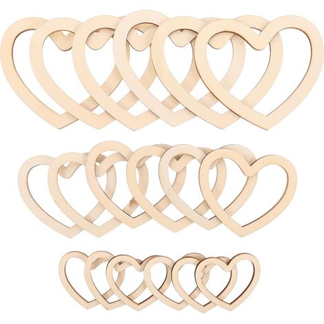 18 Pcs Cadre Attrape-rêves Cœur en Bois Khaki pour Bricolage Mural (1/5)