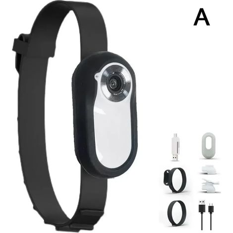 (Blanc, 128 Go) Collier caméra pour animaux de compagnie, chargement USB, écran LCD HD, léger et portable, prend en charge les fonctions vidéo et photo. (1/5)