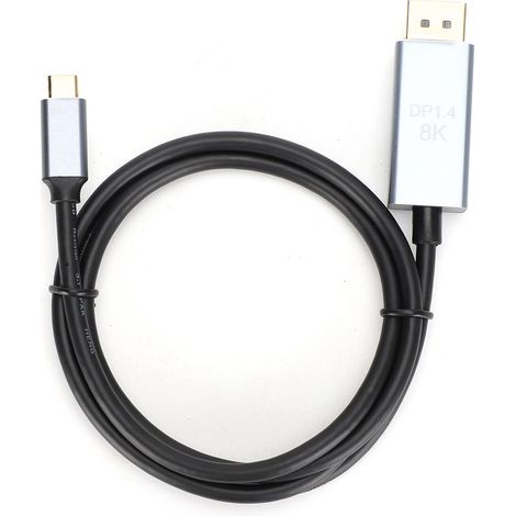 Câble Vidéo Haute Définition Type C vers DisplayPort - Adaptateur 8K 1.4 - Compatible Ordinateur Portable et Écran - Longueur 1 m (1/5)