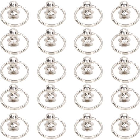 20 Ensembles de Rivets à Tête Ronde avec Anneaux 8x19mm, Double Anneaux Argenté Haute Brillance pour l'Artisanat du Cuir DIY (1/5)