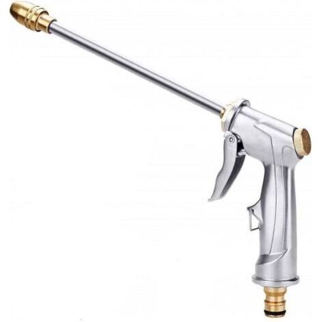 pistolet d'arrosage de jardin, douchette d'arrosage à haute pression réglable en métal, Bec de Pistolet étanches pour travaux de jardin, lavage de voiture, travaux de nettoyage (1/4)