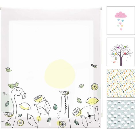 Blindecor Digital Kids Tenda avvolgibile traslucida con stampa digitale Modello Zoolime 90 x 180 cm (larghezza per altezza), dimensioni del tessuto 87 x 175 cm Tende per finestre (1/4)