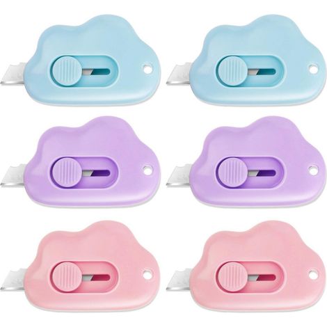 Mini Cutter forme nuage 6 pièces, rétractable, portable, pour papier et carton