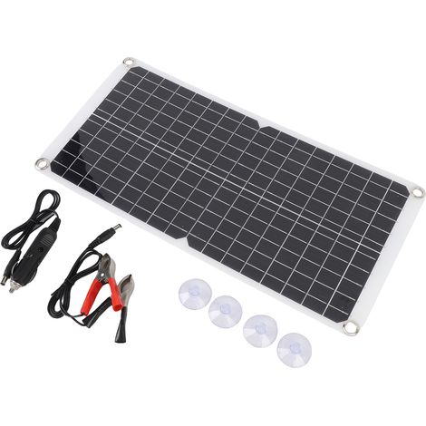 Kit panneau photovoltaïque silicium monocristallin pour batterie souple 17W 18V 0.94A sortie USB pour camping auto bateau nautique (1/5)