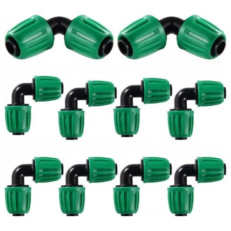 10 raccords, coude 16mm, plastique durable, irrigation goutte à goutte, jardin pelouse (1/5)