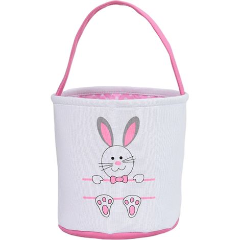 Lapin de Pâques mignon panier en toile rangement cadeau pour enfants décoration fête oeufs (1/5)