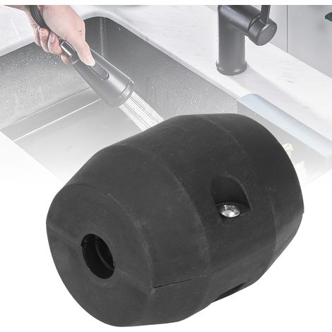 [Contrapeso para grifo] – [Plástico + Hierro] – [6,3 x 4,3 cm, Negro] Contrapeso para grifos de cocina, juego de accesorios, bola de gravedad, contrapeso para manguera, extensible (1/5)