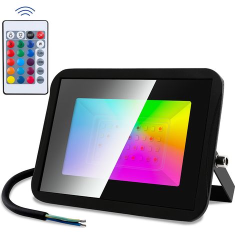 Randaco 1X30W RGB LED Strahler mit Fernbedienung RGB Strahler Außenstrahler Flutlichtstrahler (1/5)