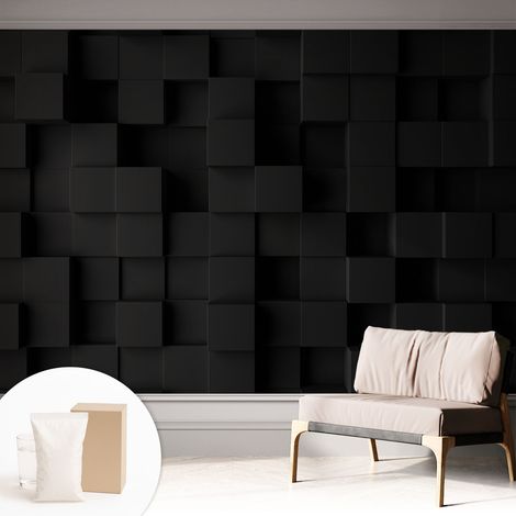 Papier peint intissé décoratif avec colle pour salon chambre et bureau Installation rapide Cubes en trois dimensions 312x219 cm (1/5)