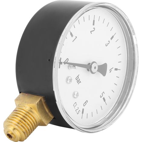 Manomètre pneumatique/hydraulique 1/4" NPT 0-6 bar, montage latéral (1/5)