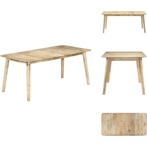 Table de salle à manger 180x90x76 cm Bois de manguier massif - Table À Manger - Table Basse - Meubles De Salle À Manger - Mobilier Moderne - Bois Massif (1/5)
