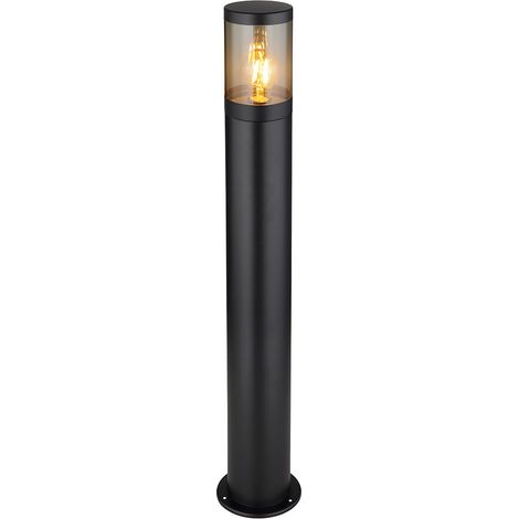 Lampada da terra LED lampada da terra illuminazione esterna piedistallo luce fumo giardino esterno, acciaio inox plastica, 1x E27 LED bianco caldo, DxH 14x80 cm (1/5)