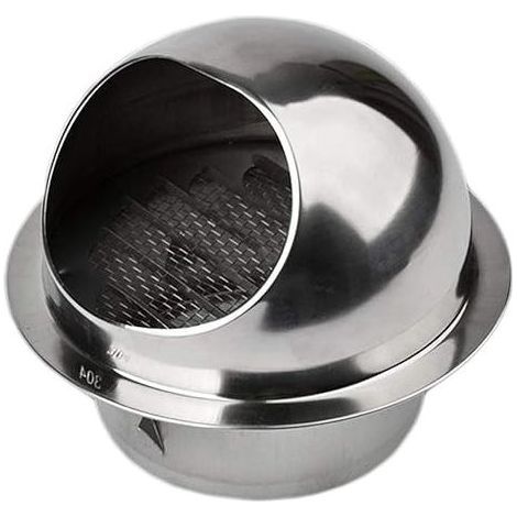 Grille d'Aération Ronde Grille Ventilation Hotte, Conduit Aérateur d'Air Grille de Ventilation en Acier Inoxydable avec Filet Anti-insectes, 100mm (1 Pcs) (1/5)