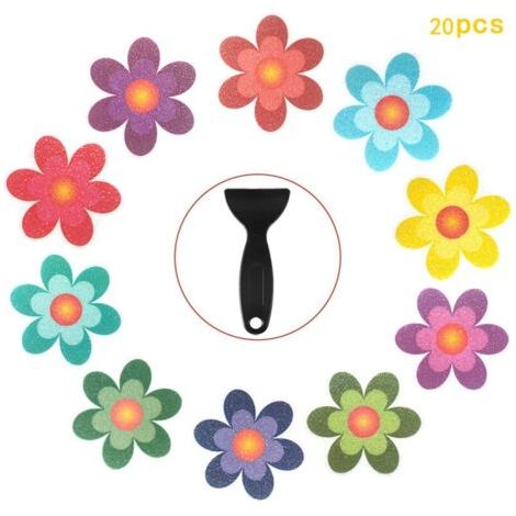 20 pièces autocollants antidérapants pour baignoire, sol de douche avec grattoir de qualité supérieure