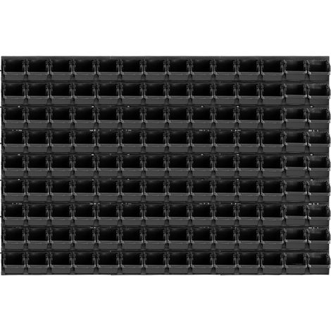 KADAX Werkstattwandregal, Werkstattregal für Garage, Schwarz, 126 Stück, 117x78 cm