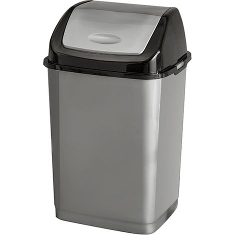 Cubo de basura de plástico Binio de 5 litros, color antracita.
