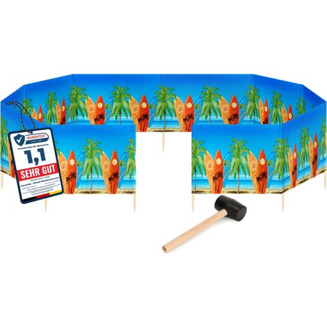 Garronda Paravent Plage Coupe-Vent Camping Brise-Vent avec Marteau en Caoutchouc 15 m GAEX001 (Planches de Surf, 15 m) (1/5)