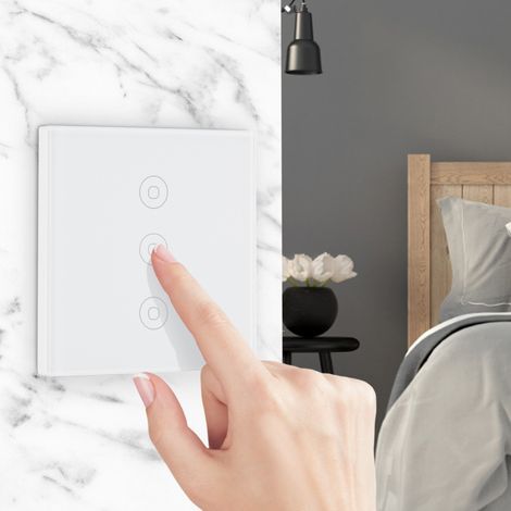 Interrupteur Connecté WiFi 3 Boutons Compatible Alexa et Google Home, 110-240V