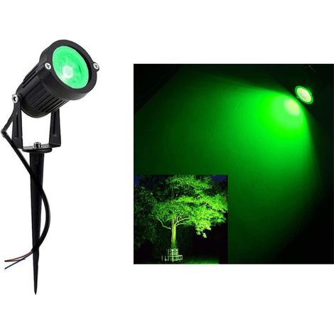 Picchetto led da giardino 5w nero luce verde orientabile faretto luci esterno (1/5)