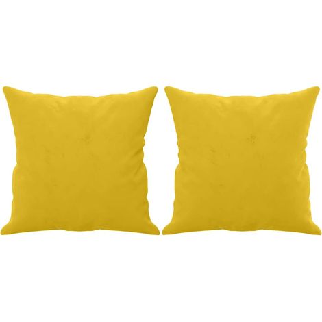 Maison Exclusive - Cuscini Decorativi 2 pz Giallo 40x40 cm in Velluto (1/5)