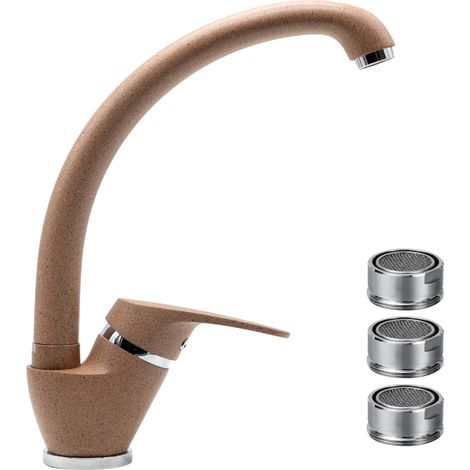 Miscelatore ottone avena4 lavello cucina oslo orientabile con 3 aeratori ricambio (1/5)
