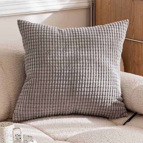 Housse De Coussin - Velours Côtelé À Rayures - 60 x 60 cm - Pour Salon Chambre - Lot De 2