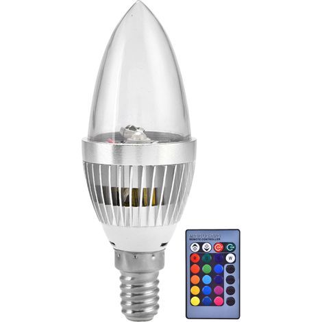 E14/E12 3W RGB LED Colour Changing Candle Lamp Bulb Remote Control Kit E14 (1/5)