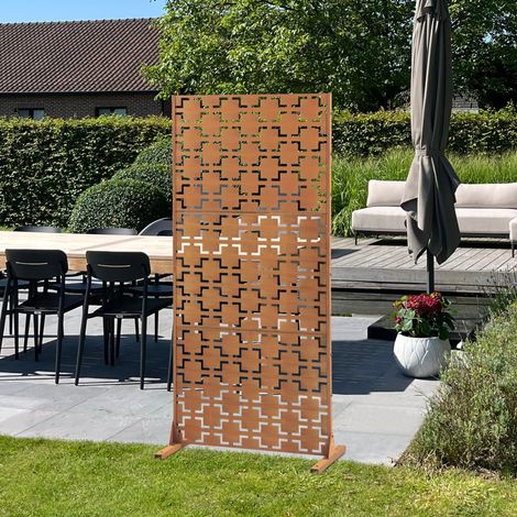 Tabique Basciano con diseño atractivo acero 180x90x40cm - Marrón óxido [casa.pro] (1/5)