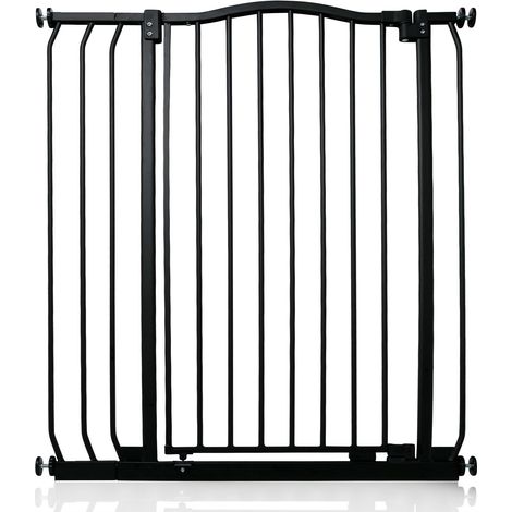 Bettacare Extra Tall Curved Top Dog Gate, 80cm - 89cm, Matt Black, Extra Tall 100cm in Height, Pressure Fit Pet Gate