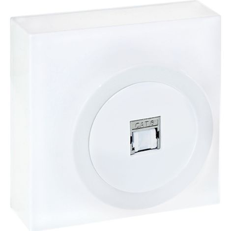 60979 Eur'ohm Dune Prise Rj45 Blindée Cat6a Stp (grade3 Tv) Blanc