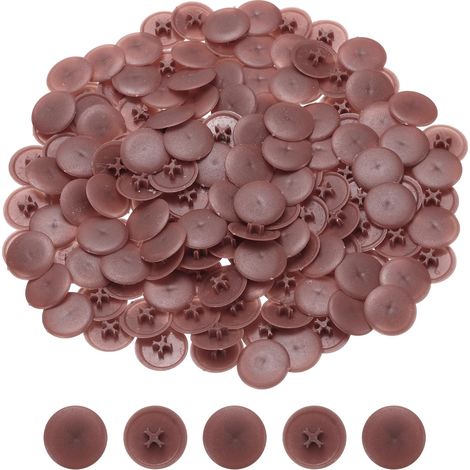 158 Pièces 17mm Cache-Écrou à Vis en Plastique Marron Foncé (1/5)