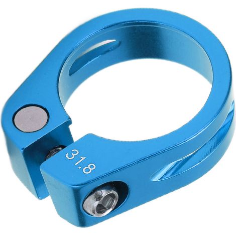 Collier de serrage pour tube de selle de vélo de route/VTT, antivol de tige de selle, collier en alliage d'aluminium, bleu (1/5)