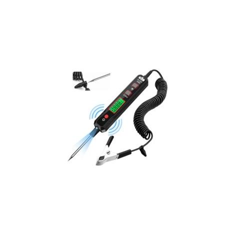 Intelligenter Stromkreistester, 0,8 V–100 V Gleichspannungstester mit Hintergrundbeleuchtung, digitale Prüflampe mit Taschenlampe, Spannungsprüferstift für Pkw und Lkw – Crezuo