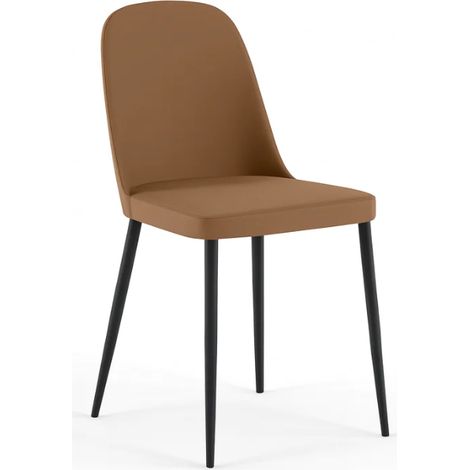 Gaelia, Set di 4 sedie in soft-touch Caramello (52cm X 45cm H. 85cm) Duzzle (1/5)