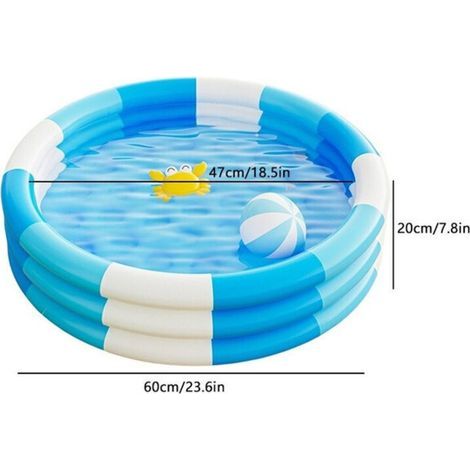 Piscine gonflable avec support - Piscine - Piscine gonflable - Piscine gonflable pour enfants - Piscine gonflable bleu cristal - Piscine familiale pour bébé - PVC épais - Bleu (1/3)