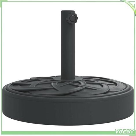 Base de parasol - FAFEICY - 4007978 - 25 kg - Pour mâts Ø38/48 mm - Rond noir 45x35 cm (1/5)