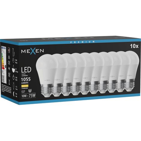 Mexen Nova 10x Ampoule LED E27, G45, 10W, Chaude - 3000K, 1055 lm - L101-E27-1030-01x10 (1/3)