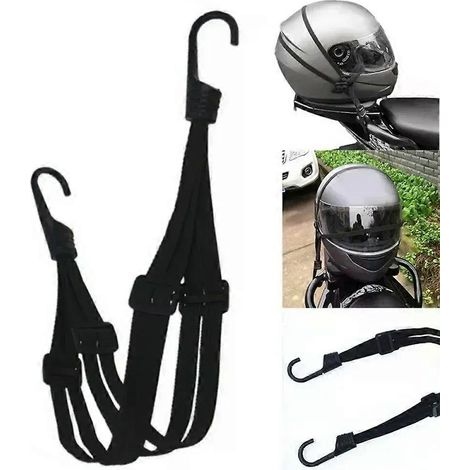 Gepäckseil für Motorradhelme (24/60 cm und 354/90 cm), Bungee-Seil, Gepäckgurt, einziehbarer Gummigurt mit 2 Haken – JXLGV (1/4)