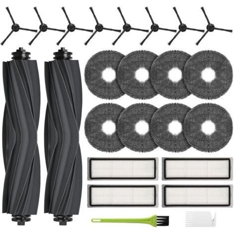 Zubehör für Dreame L10s Ultra / L10s Pro / L10 Ultra Ersatzteile für Xiaomi X10 Plus Staubsauger: 2 Hauptbürsten, 8 Reinigungstücher, 4 Filter, 8 Seitenbürsten - Karteo (1/5)