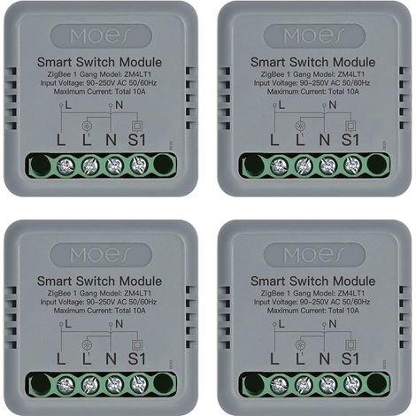 Zigbee Interrupteur d'éclairage encastré, mini module de relais intelligent (nécessite conducteur neutre et passerelle Zigbee), compatible avec et 1 voies (1/5)