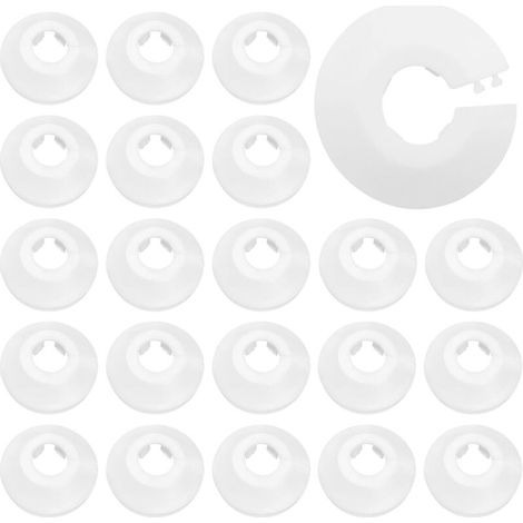 Heizkörperrosette, 30 Stück, Kunststoff-Heizkörperrosette, 16 mm, weiß, Heizkörperabdeckung für Rohrdurchmesser, Wandrohr und Dekoration
