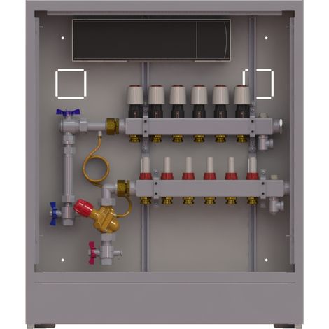 Station UnoFloor Basic 6L 6 HK, links mit WMZ-Set, 230V