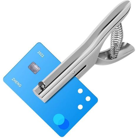 Punzone manuale in metallo argentato, 3 mm – Alta precisione e robustezza per l'uso in ufficio o in officina – Confezione da 1